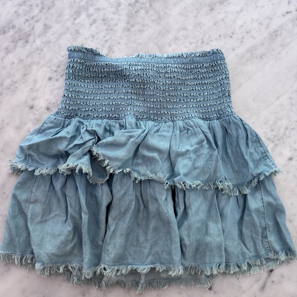Blue Ruffle Ruched Aerie Skirt